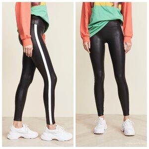 SPANX Faux Leather Side Stripe Leggings